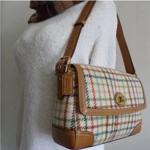 COACH Hamptons Tattersall Shoulder Bag #13984 HTF MINT